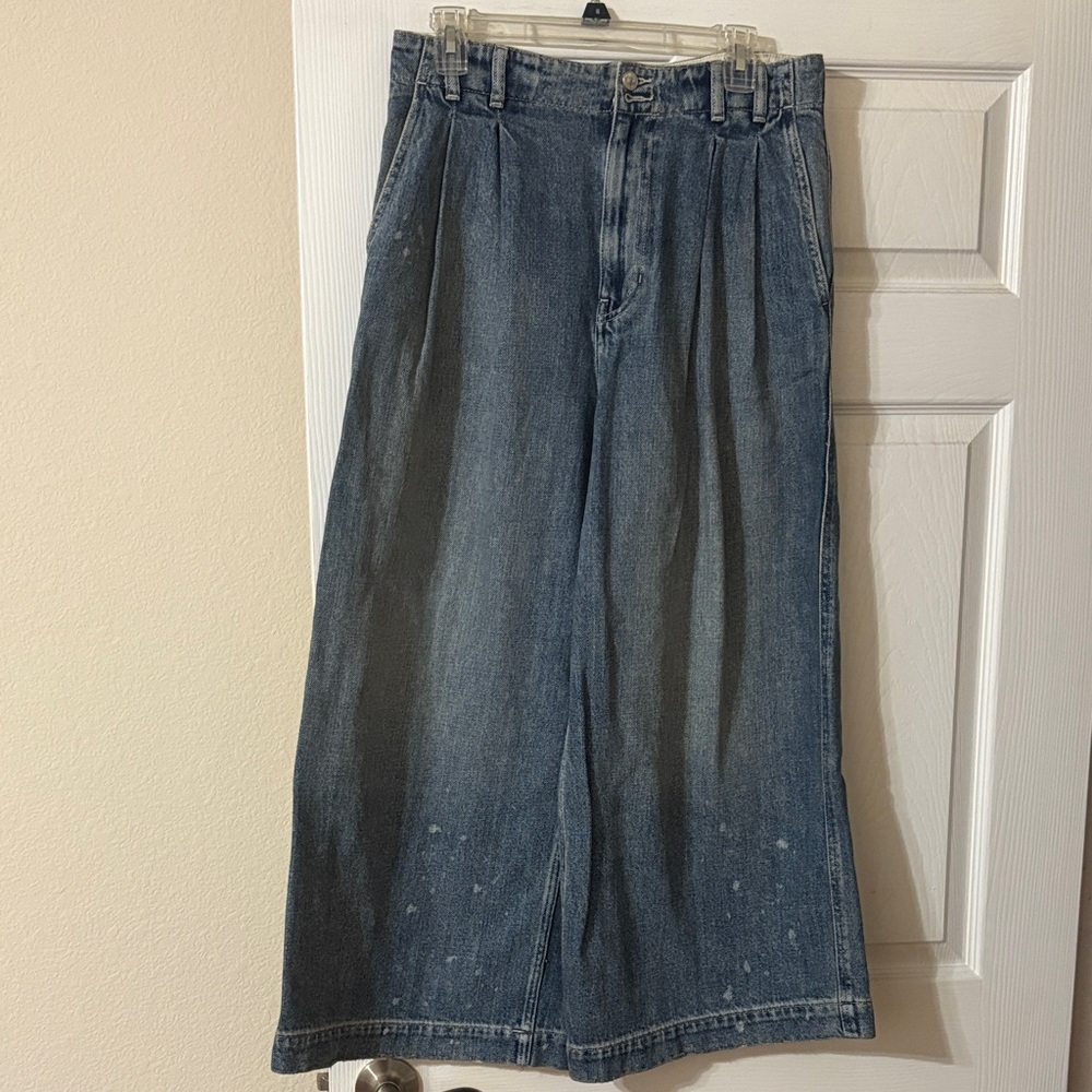 Free People Blue Wide-Leg Jeans